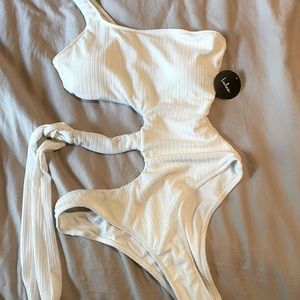 Lulus Medium White Cutout One Piece Swimsuit